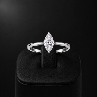 Anillo Solitario Marquesa en Plata 925