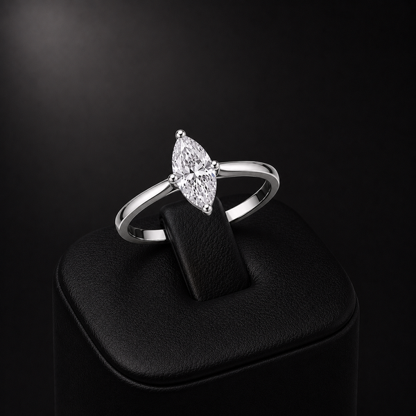 Anillo Solitario Marquesa en Plata 925